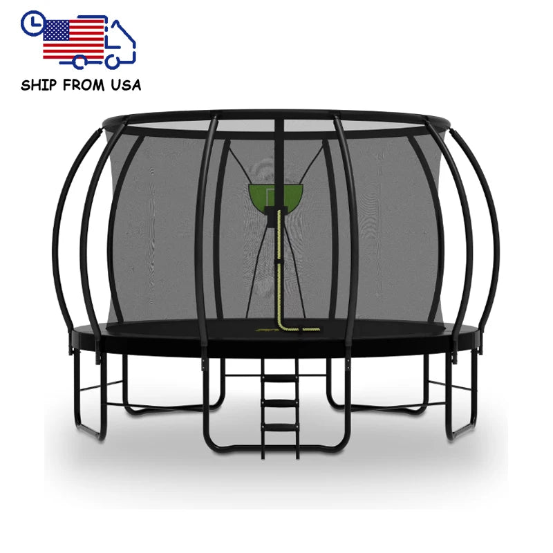 Zoshine Outdoor Alloy Steel Frame PVC Sports Trampoline Enclosure Net Ladder Weather-Resistant Safe for Kids Adults Big Size