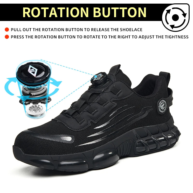 Knit Mesh Upper TPU Sole Safety Shoes, Steel Toe Protection, Breathable Comfortable Durable for Men