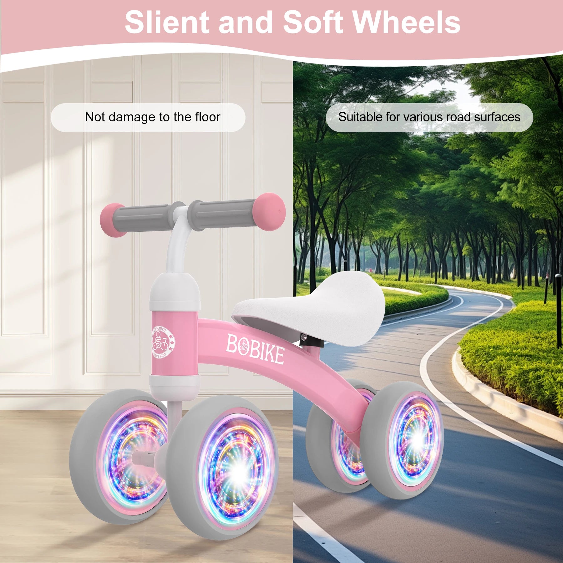 Baby Balance Bike Toys for 12-36 Months Kids Toy Boy and Girls Gifts Toddler Best First Birthday Gift  (Pink)