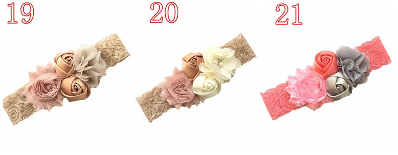 baby headband newborn rose elastic hair band Chiffon flower Rhinestone lace headbands baby girls hair accessories headwear