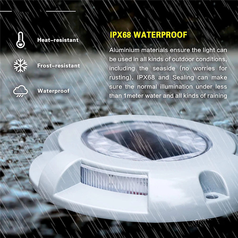 Outdoor Led Solar Light Garden Stair Deck Lights Waterproof Ground Lamp Driveway Pathway Yard Dock Road Markers Solar Stud