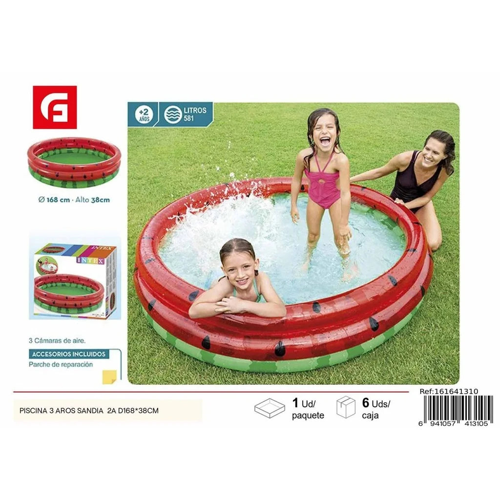 3-Ring Watermelon Pool +2 Years D168*38 cm - Fun for Kids