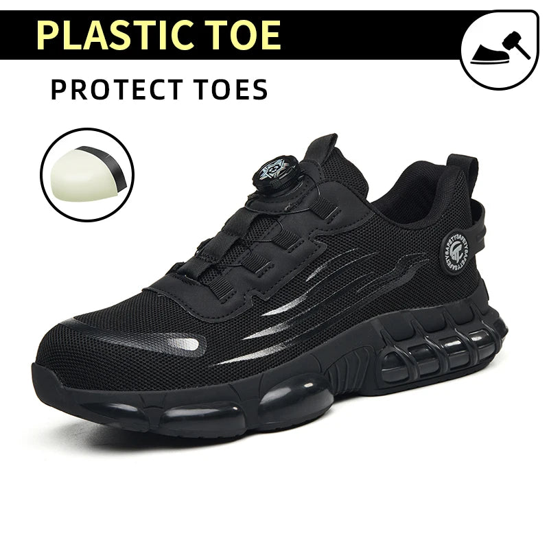 Knit Mesh Upper TPU Sole Safety Shoes, Steel Toe Protection, Breathable Comfortable Durable for Men