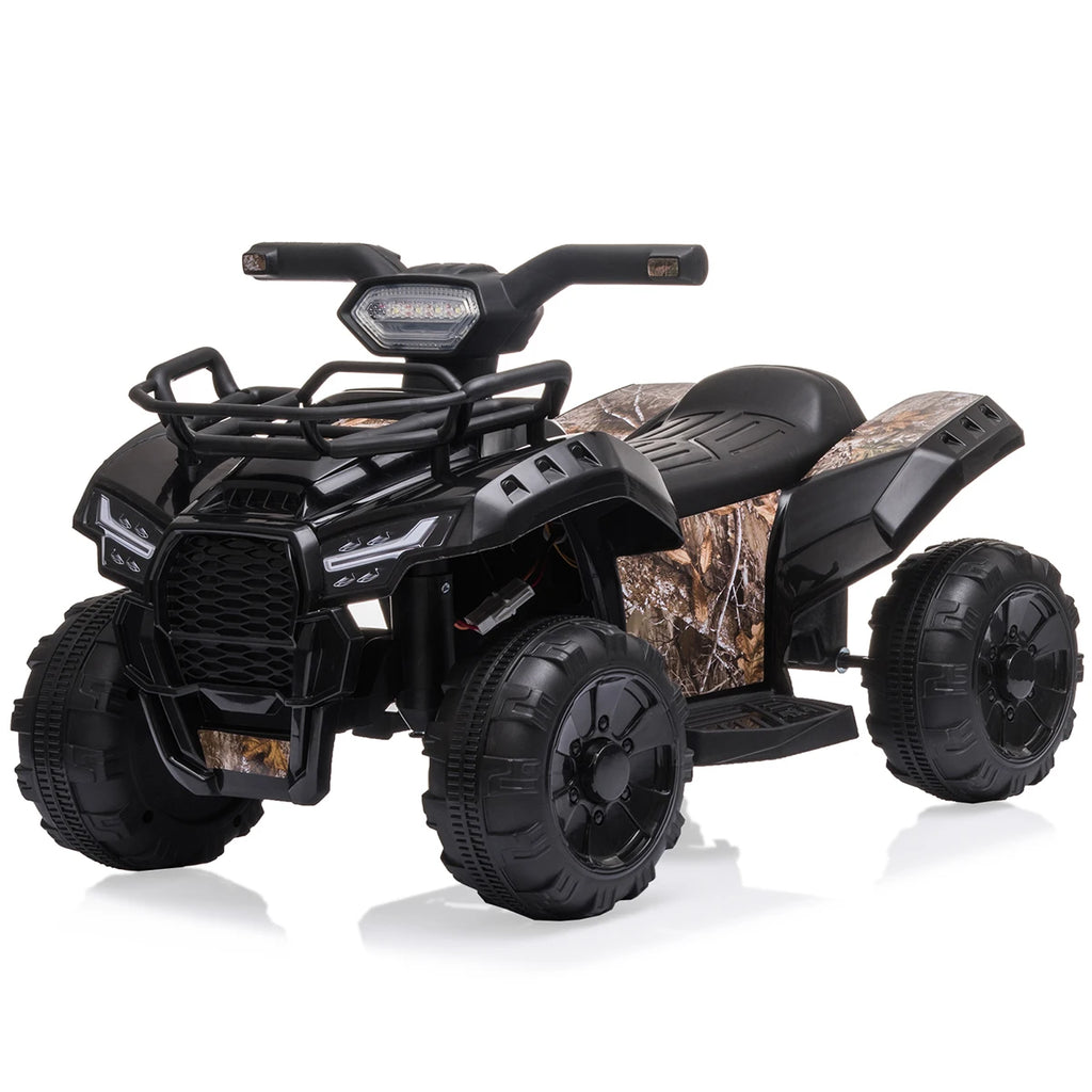 Kids Electric Ride on ATV,6V Battery Headlights, MP3, USB, Volume Control,  Best Gifts for 18-36 Months Boys Girls Black