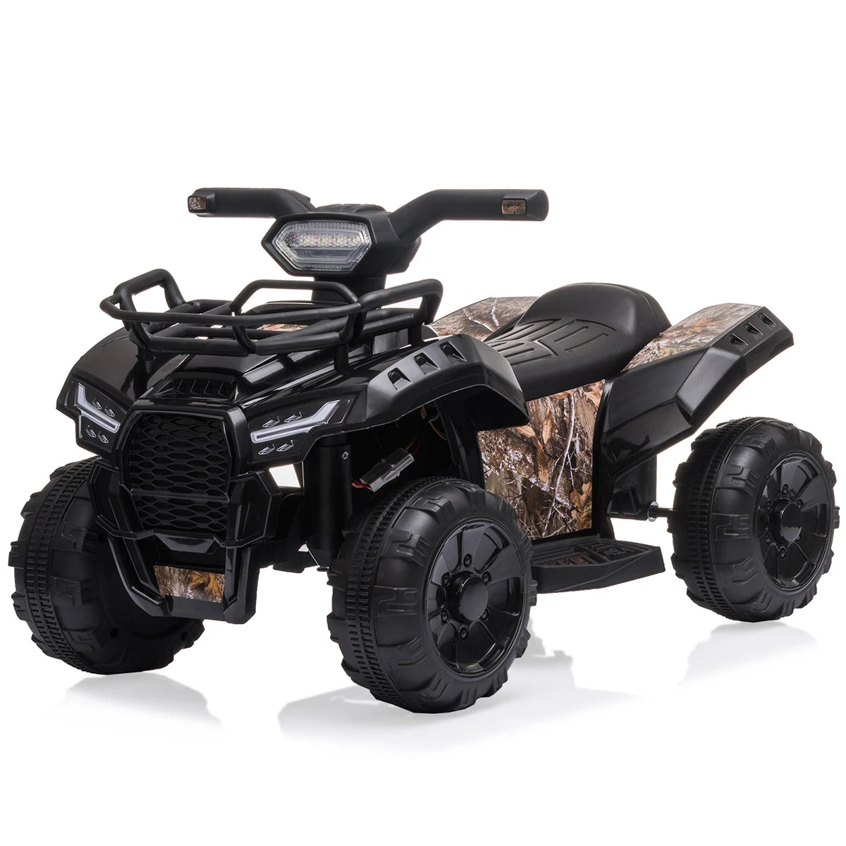 Kids Electric Ride on ATV,6V Battery Headlights, MP3, USB, Volume Control,  Best Gifts for 18-36 Months Boys Girls Black