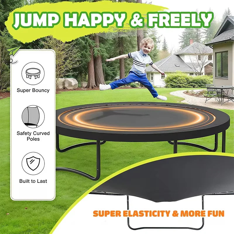 Zoshine Outdoor Alloy Steel Frame PVC Sports Trampoline Enclosure Net Ladder Weather-Resistant Safe for Kids Adults Big Size