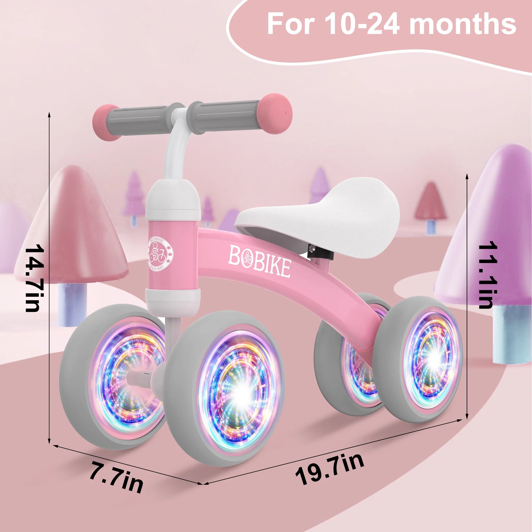 Baby Balance Bike Toys for 12-36 Months Kids Toy Boy and Girls Gifts Toddler Best First Birthday Gift  (Pink)