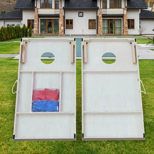 Portable Outdoor Yard Cornhole Game Set 4 X 2 Wooden Boards with 8 Corn Hole Toss Bags Bean Bags for Kids & Adults 2 FCJ