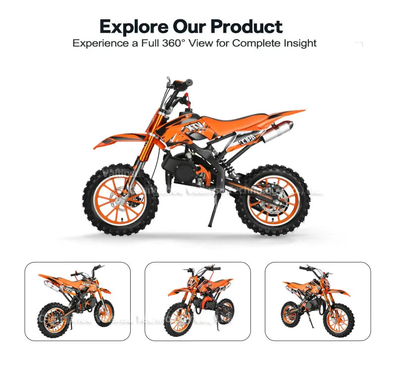 China 49Cc Kids 2 Stroke Engine High Power Motocross Off-Road Dirt Bike Gasoline Pocket Bike