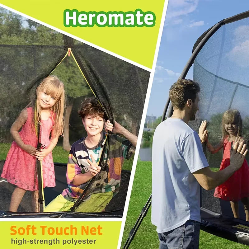 Zoshine Outdoor Alloy Steel Frame PVC Sports Trampoline Enclosure Net Ladder Weather-Resistant Safe for Kids Adults Big Size