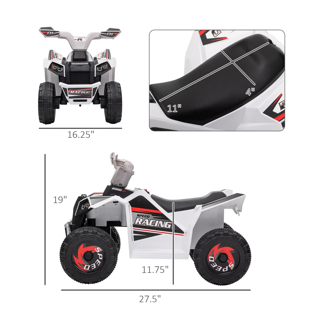 Ride on Electric Kids Scooter 6V Kids ATV Ride On Car with Forward Backward Switch Wear Resistant Wheels for Ages 1-5 USA Stock