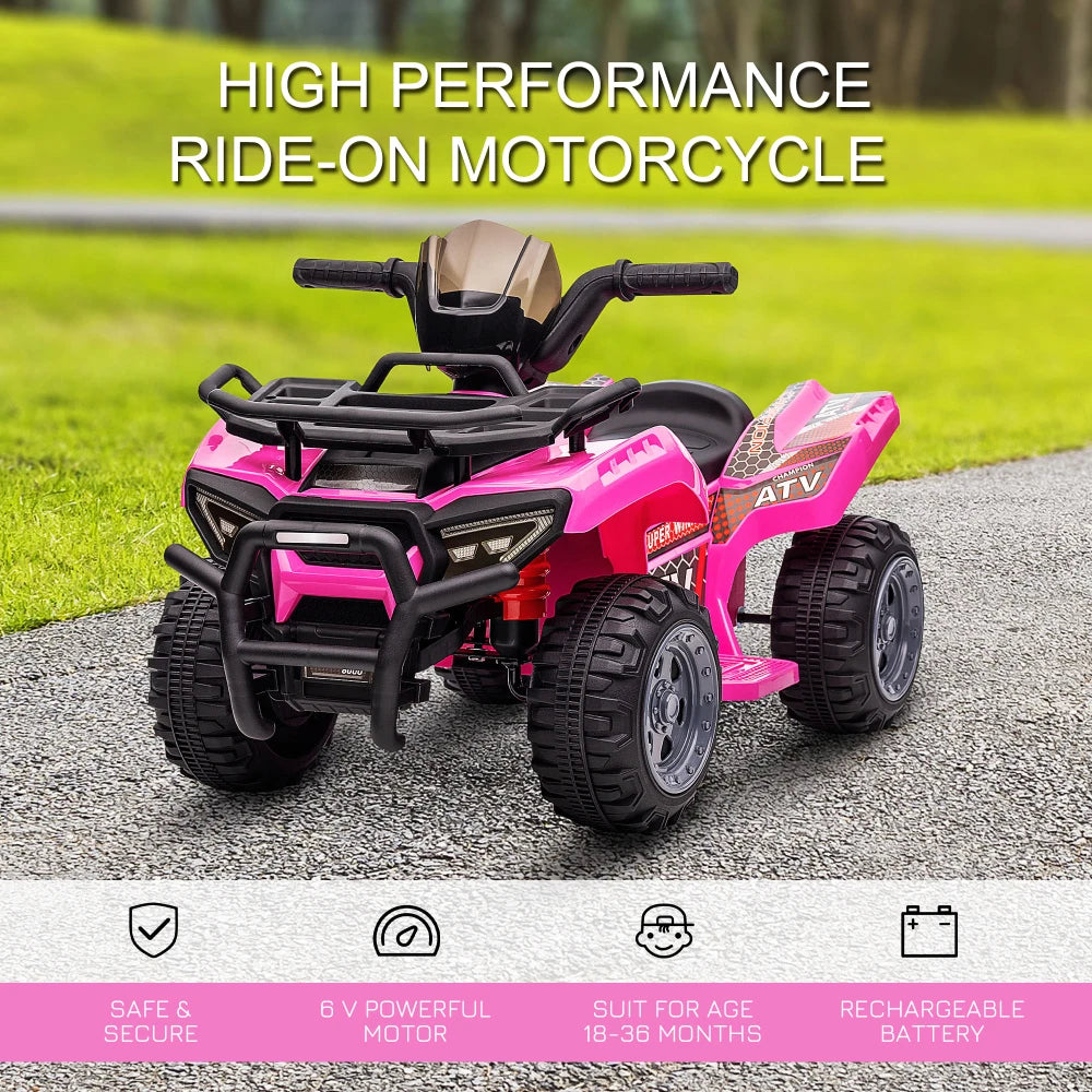 Free Shipping Electric Scooter ATV Ride On for Kids 18-36 Months 6V Battery Powered Quad with Music Black Pink Ride on ATV