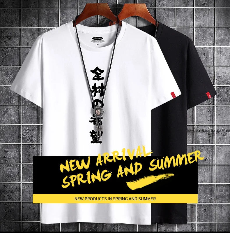 T Shirt for Men 2023 Summer Hip Hop Anime New Fashion Clothing Harajuku Retro Oversized Manga Goth Streetwear Vintage T-shirt