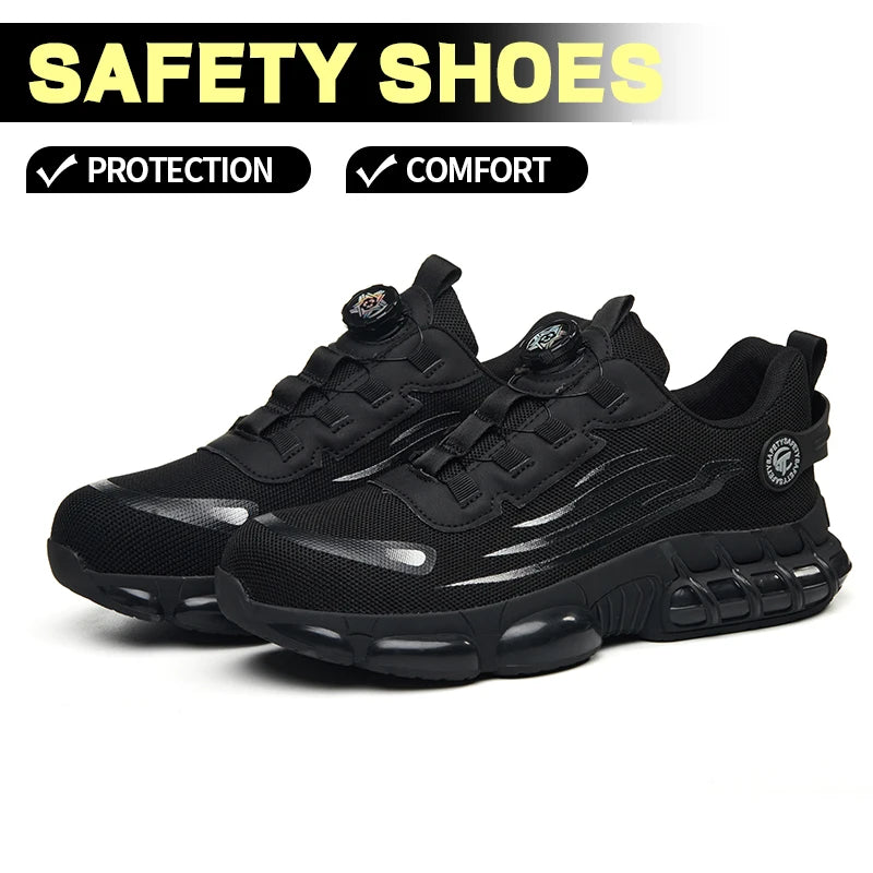 Knit Mesh Upper TPU Sole Safety Shoes, Steel Toe Protection, Breathable Comfortable Durable for Men