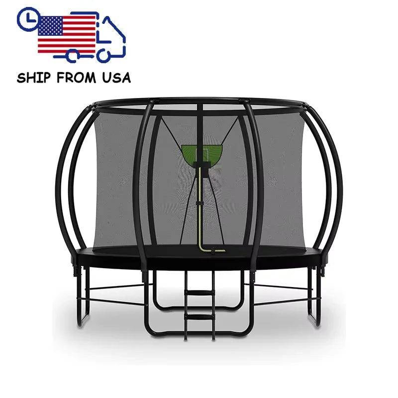 Zoshine Outdoor Alloy Steel Frame PVC Sports Trampoline Enclosure Net Ladder Weather-Resistant Safe for Kids Adults Big Size