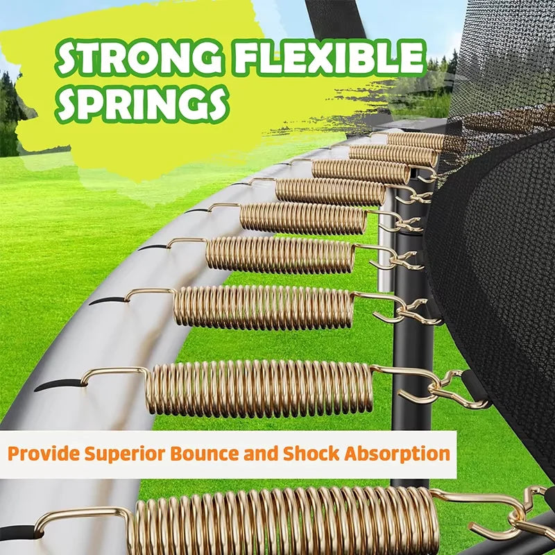 Zoshine Outdoor Alloy Steel Frame PVC Sports Trampoline Enclosure Net Ladder Weather-Resistant Safe for Kids Adults Big Size
