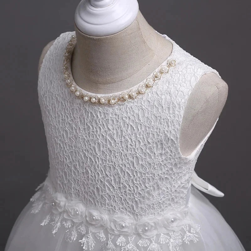 Embroidery Baby Girls Sequin Tutu Dress Toddler Kids Birthday Party Princess Ball Gown Luxury Dress Baby Girls Baptism Costumes