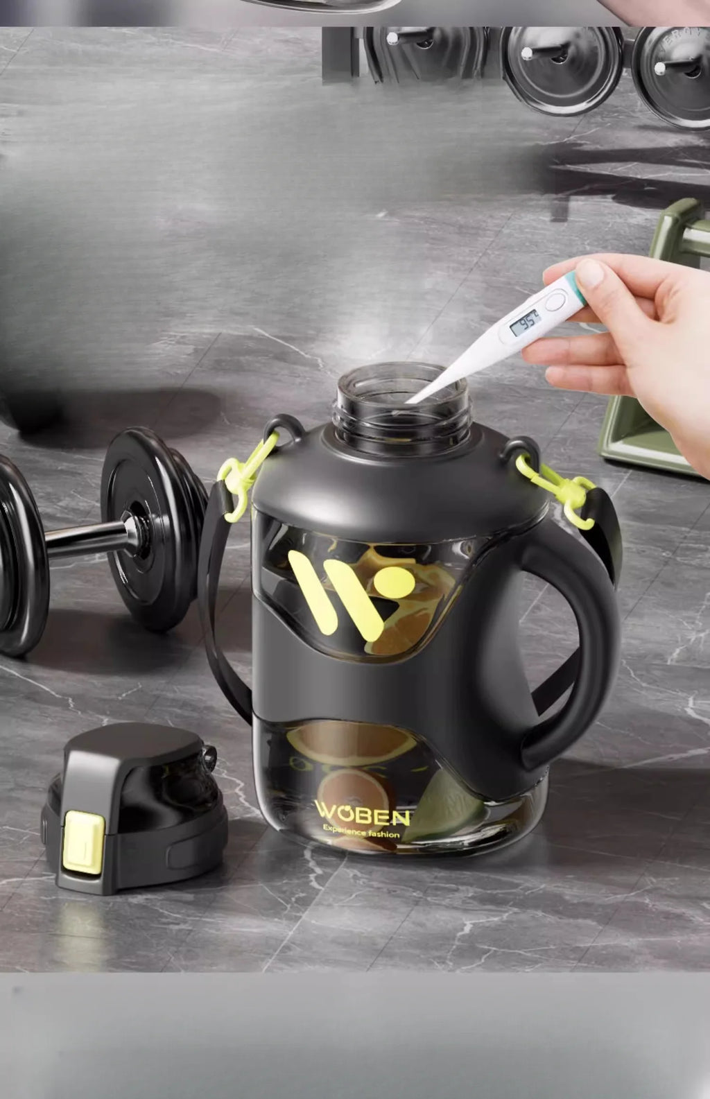 GIANXI Large Capacity Sports Kettle With Scale Portable Fitness One Key Open Lid Direct Drinking Tonton Bucket