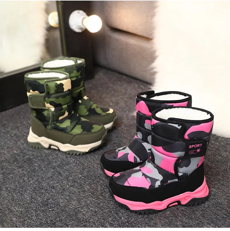 Bota Platform Kid Snow Boot 2023 Winter NewCasual Boy Cotton Shoe Warm Girl Boot Plush Ankle Boot Cotton Boot Kid Boot Girl Shoe