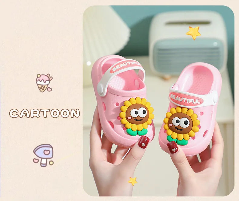 Summer New Baby Slippers Indoor Non-slip Soft Bottom Comfort Fashion Cute Children's Hole Shoes Boys Girls Kid Outdoors Sandals