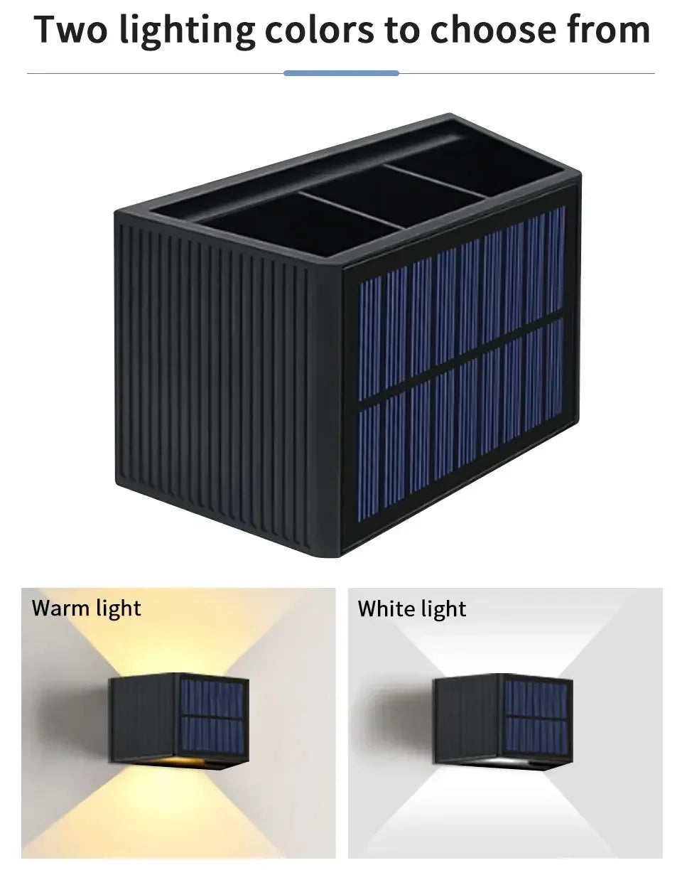Outdoor Led Solar Light Dusk to Dawn Deck Light Garden Yard Decor Waterproof Wall Light for Garden Yard Porch Landscape Lighting
