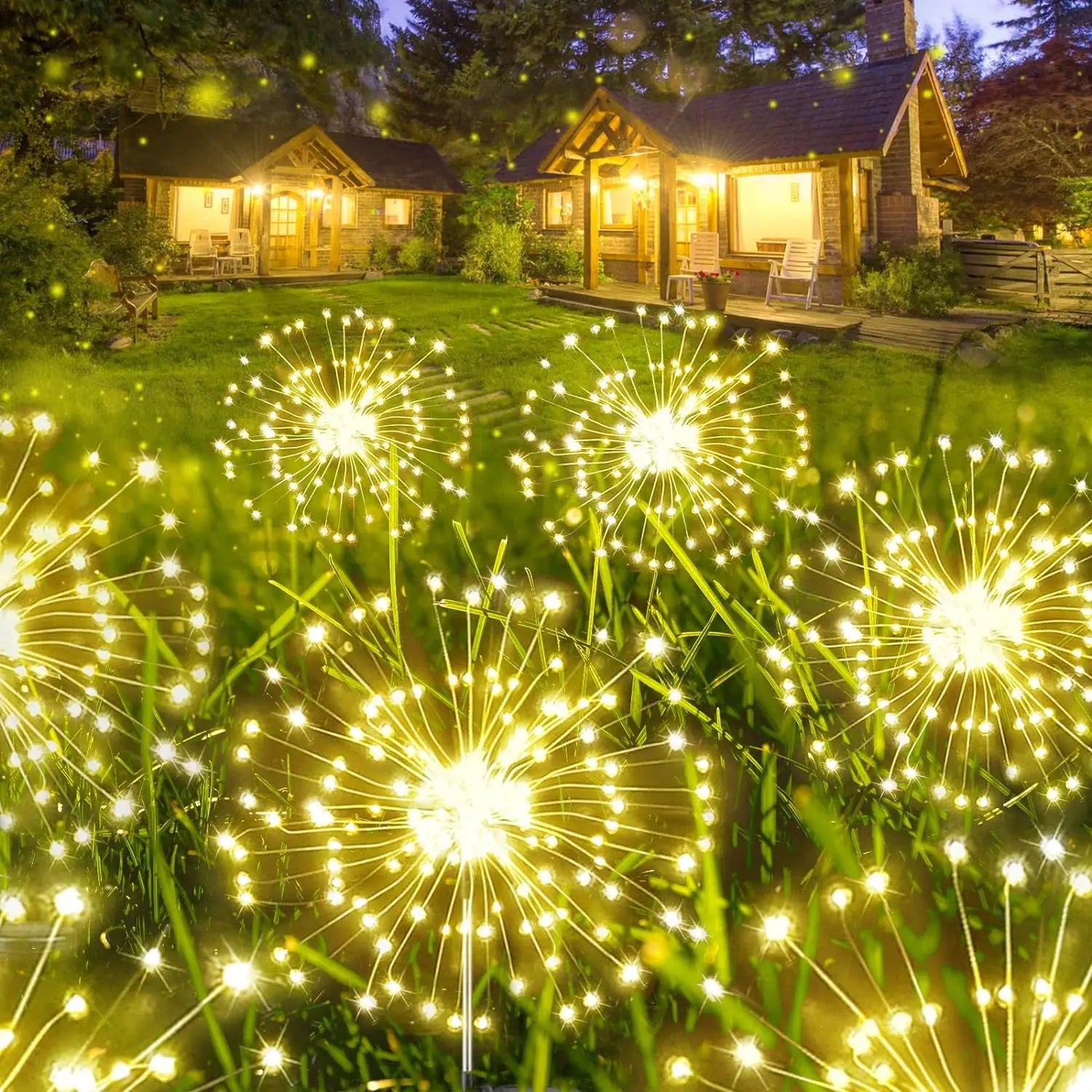 Garden Decoration Solar Light for Outdoors DIY Dandelion Solar Plug Garden Lighting Weatherproof Solar Firework Lamp Patio Lawn