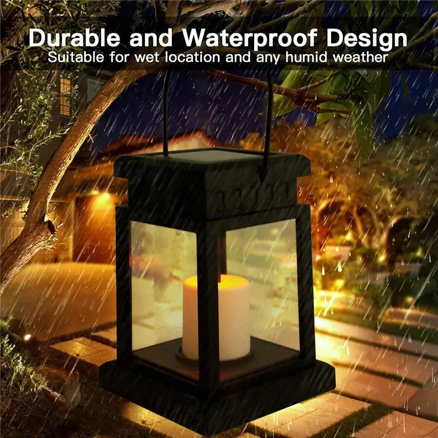 Outdoor Solar Garden Lights Solar Palace Lantern Lawn Landscape Hanging Atmosphere Candle Lamp Floor Yard Garden Decor