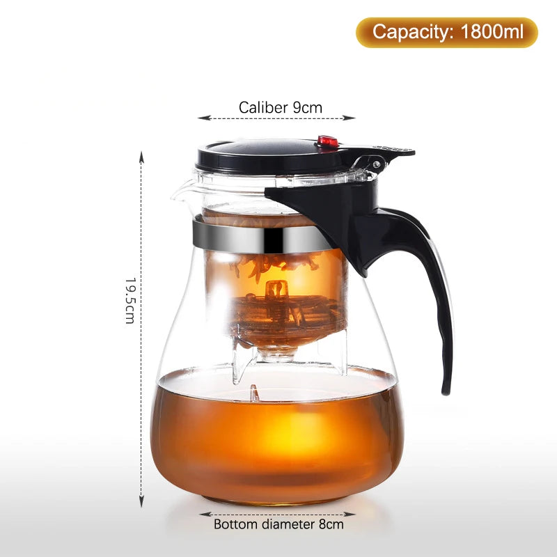 【F】Thick Durable Heat Resistant Glass Teapot Tea Infuser Filter Teawear Scented Tea Container Tea Strainer Teapot Homeware