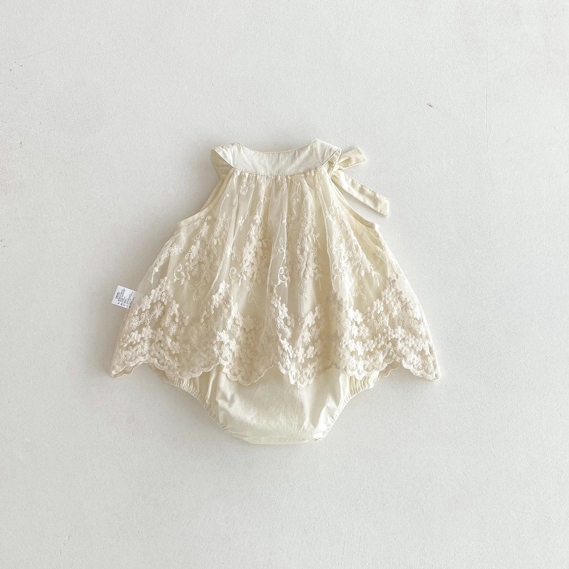 Baby Girl Clothes Cotton Lace Embroidery Bow Romper Dress 0-2Y Baby Girl Birthday Photo Outfit Sleeveless Princess Bodysuit