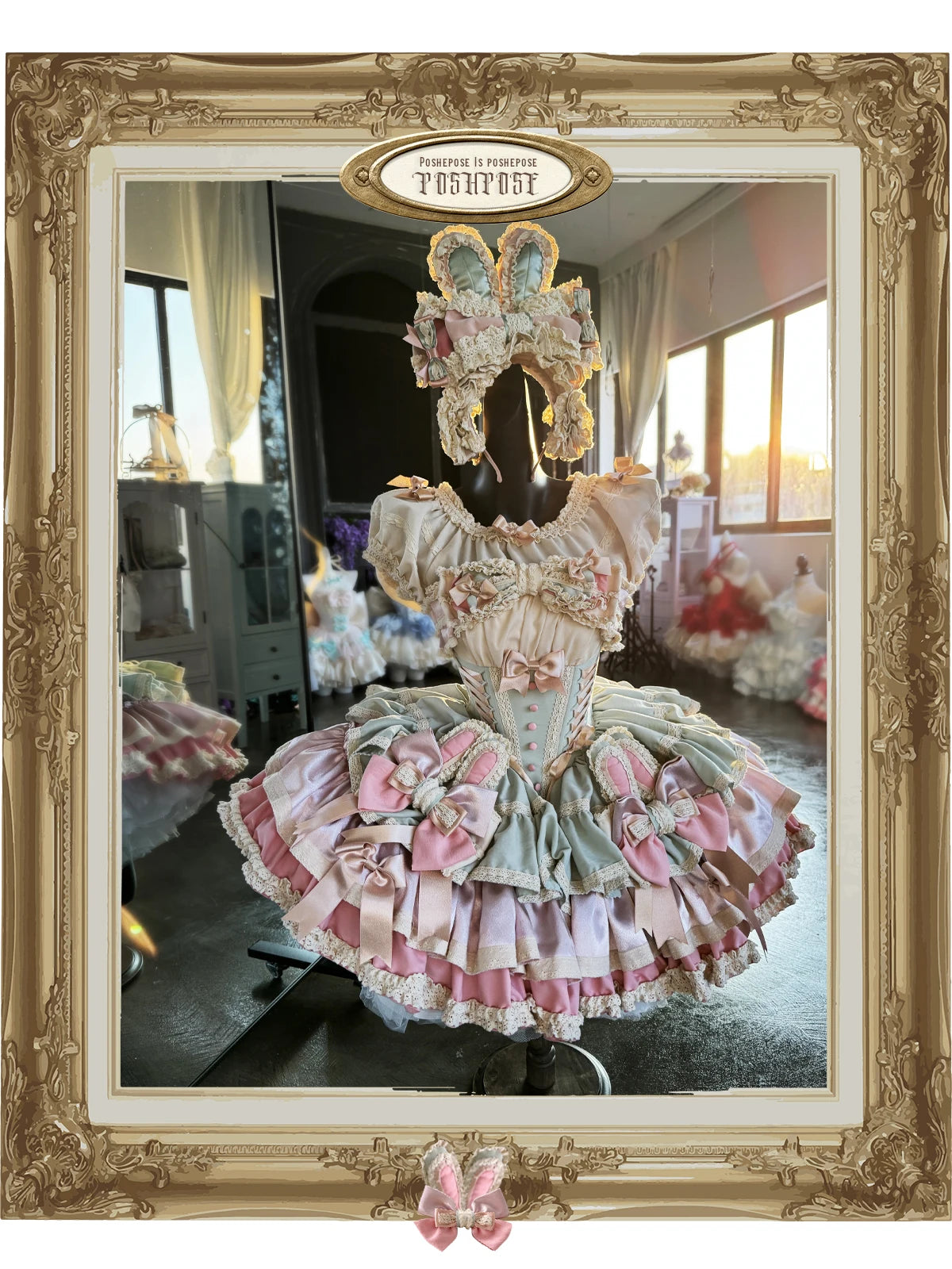 Heavy Industry Elegant Sexy Princess Birthday Dress 3D Big Bow Lace Edge Lace-up Slim Sweet Kawaii Lolita Ball Gown Dress Women