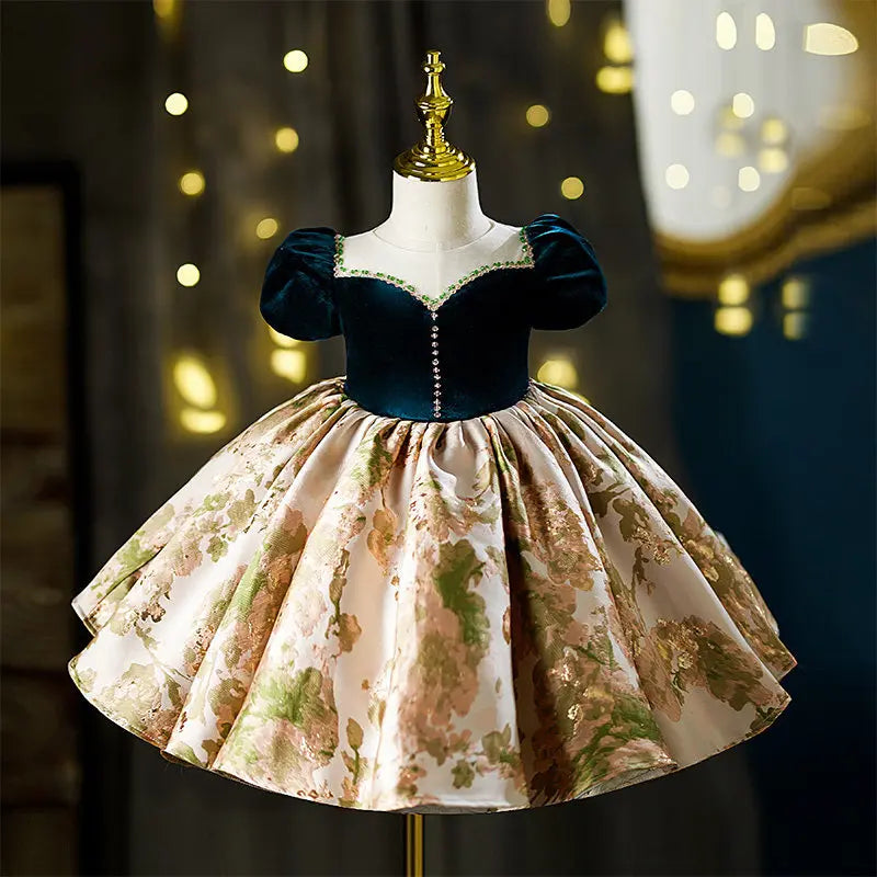 2026 Baby First Birthday Flower Girl Wedding Princess Dress Pageant Formal Kids Children Performance Evening Gown Party Outfit