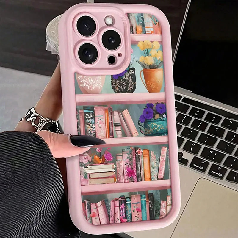 Pink Soft Shockproof Phone Case With Paintbook Design For iPhone 17 Pro Max 17 Air 16 15 14 13 12 11 XS XR X 7 8 Plus 16E Cover