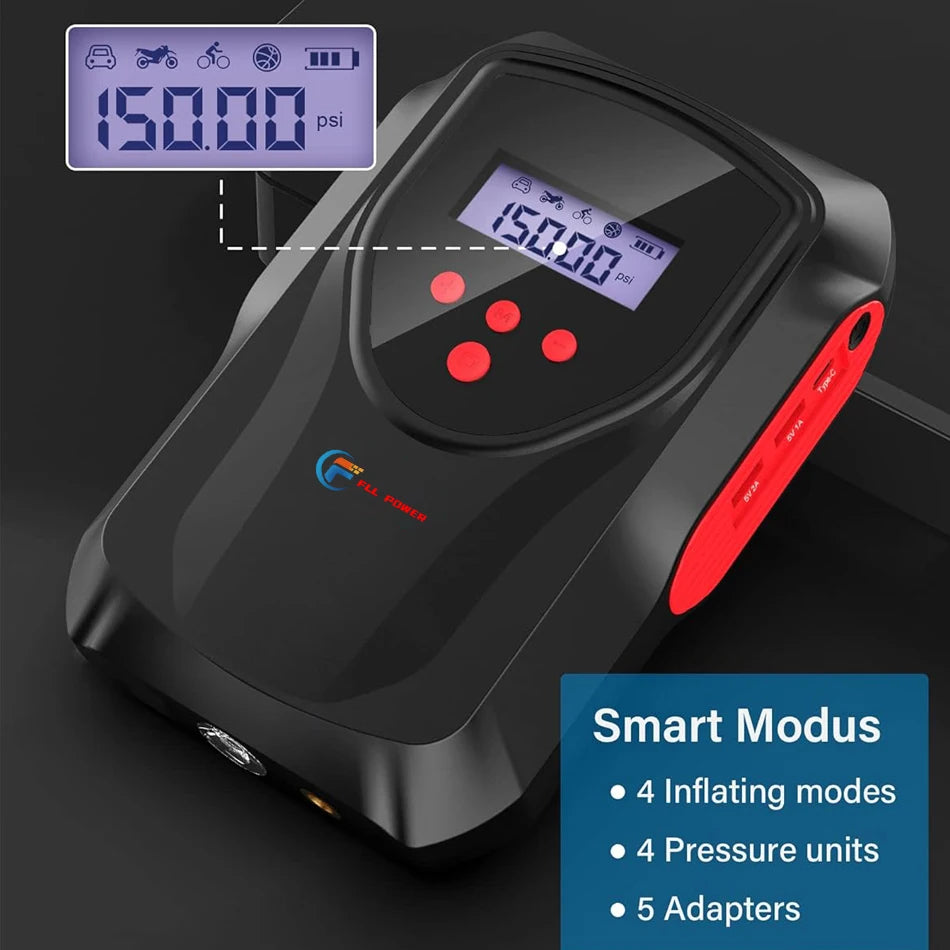 Multi-function Car Jump Starter Air Pump Power Bank Portable Air Compressor Cars Battery Starters Starting Auto Tyre Inflator