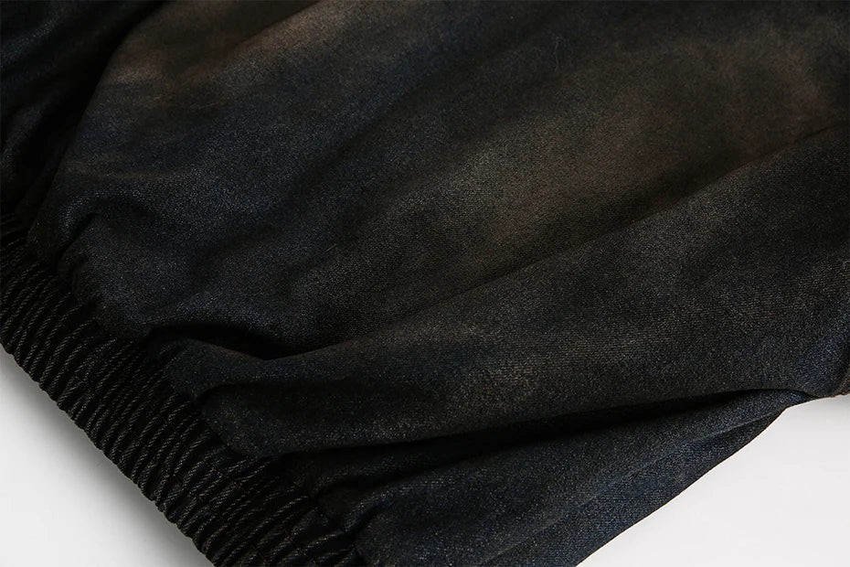 Vintage Denim Parkas Fur Warm Padded Jackets Men Streetwear Harajuku Oversized Bubble Coat Outwear