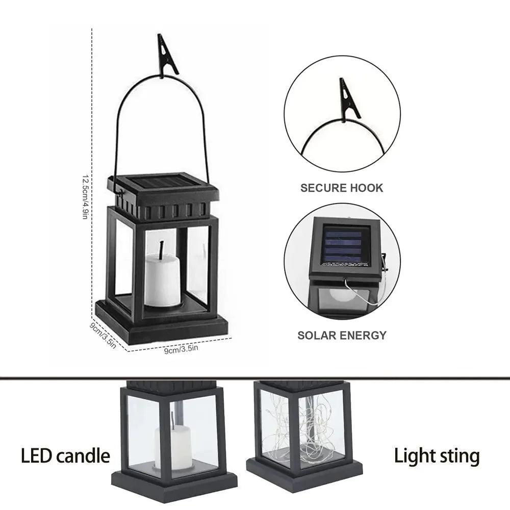 Outdoor Solar Garden Lights Solar Palace Lantern Lawn Landscape Hanging Atmosphere Candle Lamp Floor Yard Garden Decor