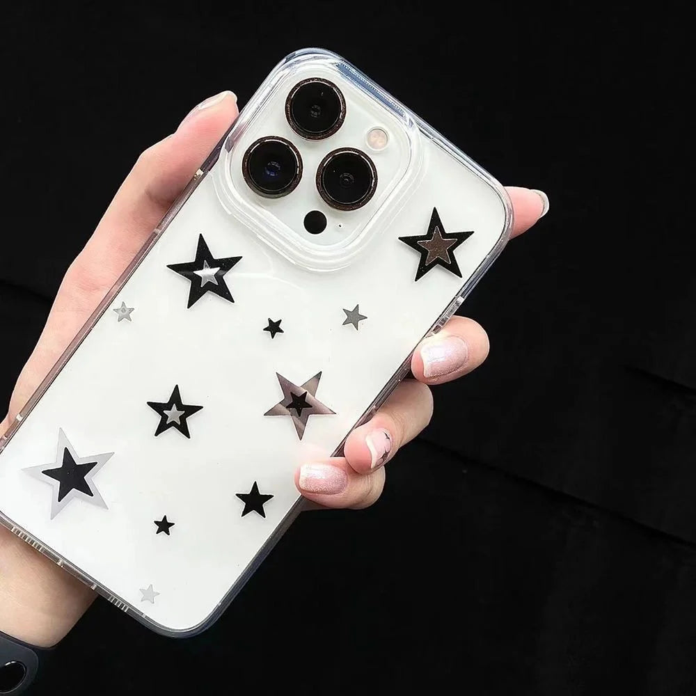 Full Screen Pentagram Phone Case For iPhone 17 Pro Max Air X XR XS Max 7 8 Plus 16 15 14 13 12 11 Y2K Star Soft Back Cover