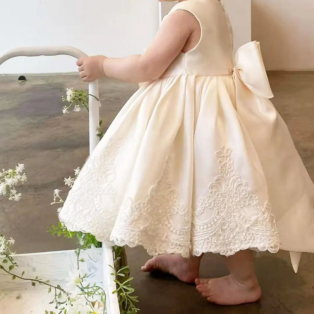 Girls Dress Baby's First Birthday Wedding Flower Girl Dress Cross-Border Pink Children's Host Piano Troupe
