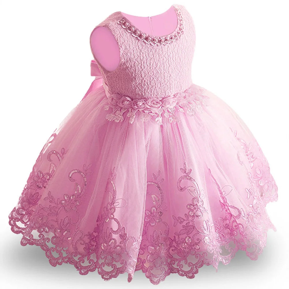 Embroidery Baby Girls Sequin Tutu Dress Toddler Kids Birthday Party Princess Ball Gown Luxury Dress Baby Girls Baptism Costumes