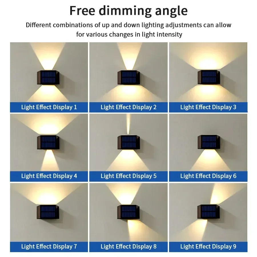 Outdoor Led Solar Light Dusk to Dawn Deck Light Garden Yard Decor Waterproof Wall Light for Garden Yard Porch Landscape Lighting