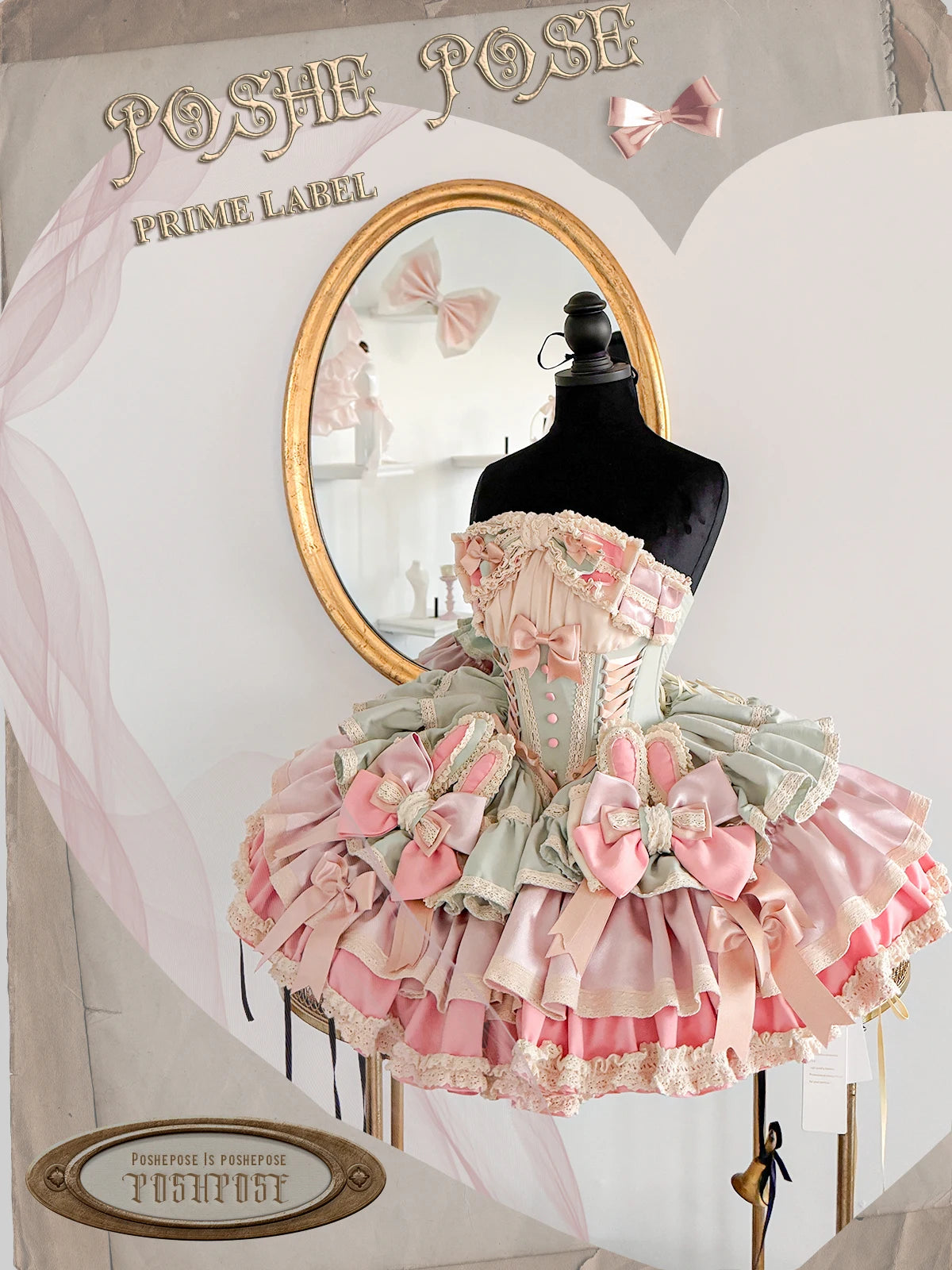 Heavy Industry Elegant Sexy Princess Birthday Dress 3D Big Bow Lace Edge Lace-up Slim Sweet Kawaii Lolita Ball Gown Dress Women