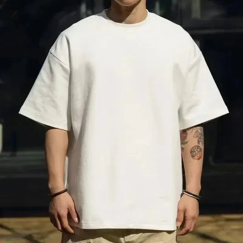 100% pure cotton high-end short-sleeved T-shirt, summer designer brand, patterned round-neck top, fashionable and casual golf me