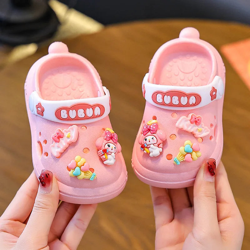 Summer New Baby Slippers Indoor Non-slip Soft Bottom Comfort Fashion Cute Children's Hole Shoes Boys Girls Kid Outdoors Sandals