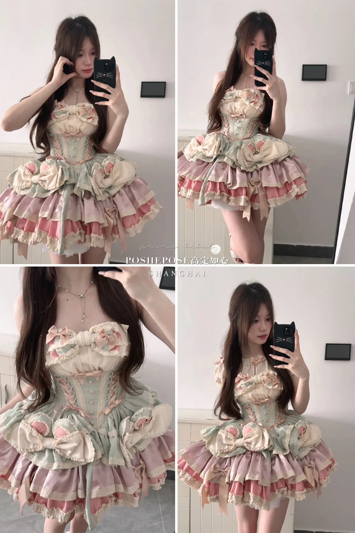 Heavy Industry Elegant Sexy Princess Birthday Dress 3D Big Bow Lace Edge Lace-up Slim Sweet Kawaii Lolita Ball Gown Dress Women