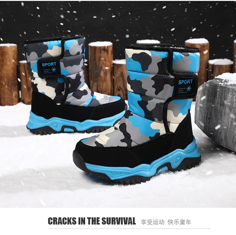 Bota Platform Kid Snow Boot 2023 Winter NewCasual Boy Cotton Shoe Warm Girl Boot Plush Ankle Boot Cotton Boot Kid Boot Girl Shoe