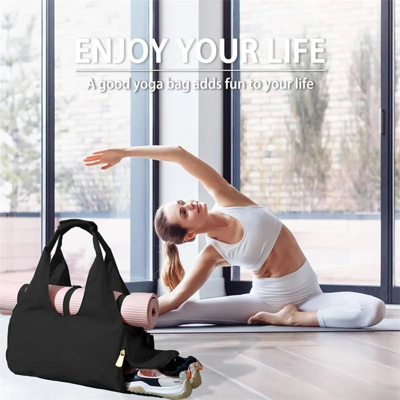 Largecapacity yoga mat bag,waterproof fitness handbagwith shoulder strap,women's and men's travel,sports,swimming, fitnesshandb