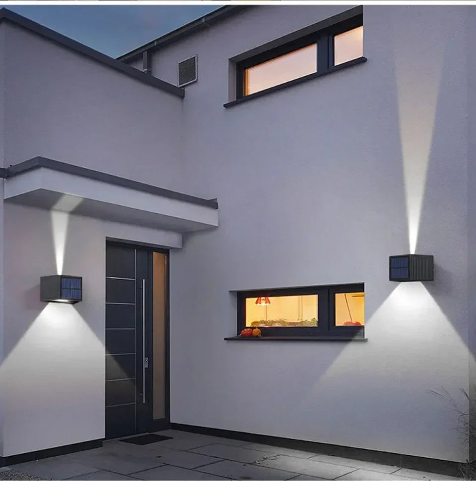 Outdoor Led Solar Light Dusk to Dawn Deck Light Garden Yard Decor Waterproof Wall Light for Garden Yard Porch Landscape Lighting