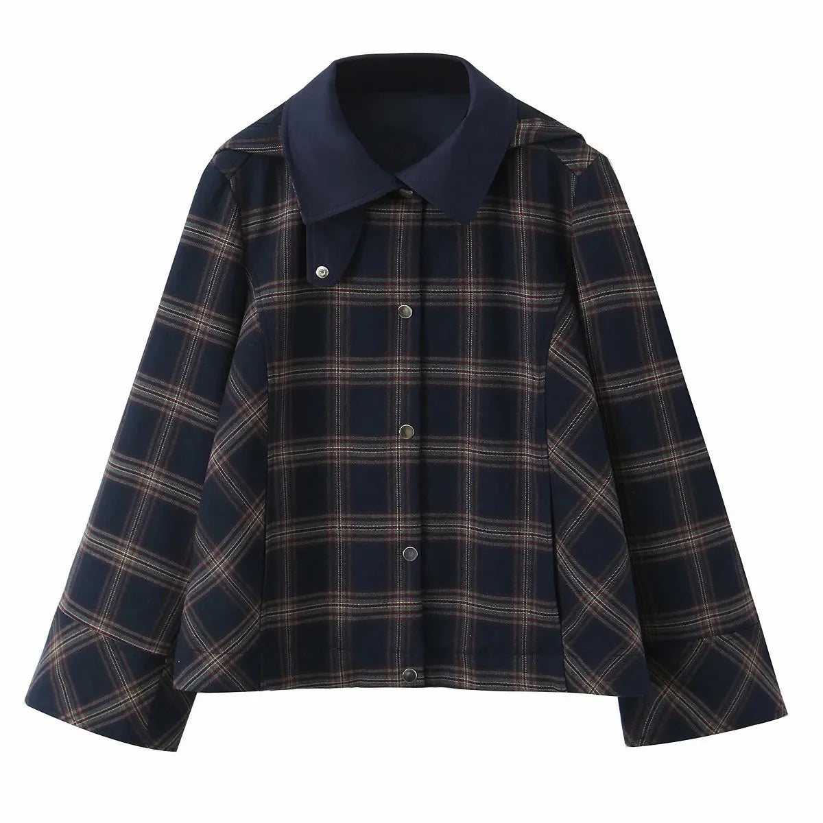 Women New Casual Chic Suit Checkered Hooded Jacket Loose Lantern Workwear Pants Fashion Autumn Winter Suits