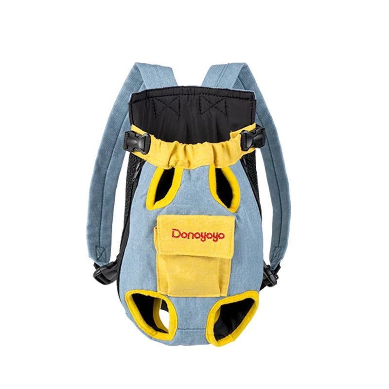 2026 New versatile Portable Pet Backpack for Outings, Dog and Cat Cotton Chest Four-Leg Backpack