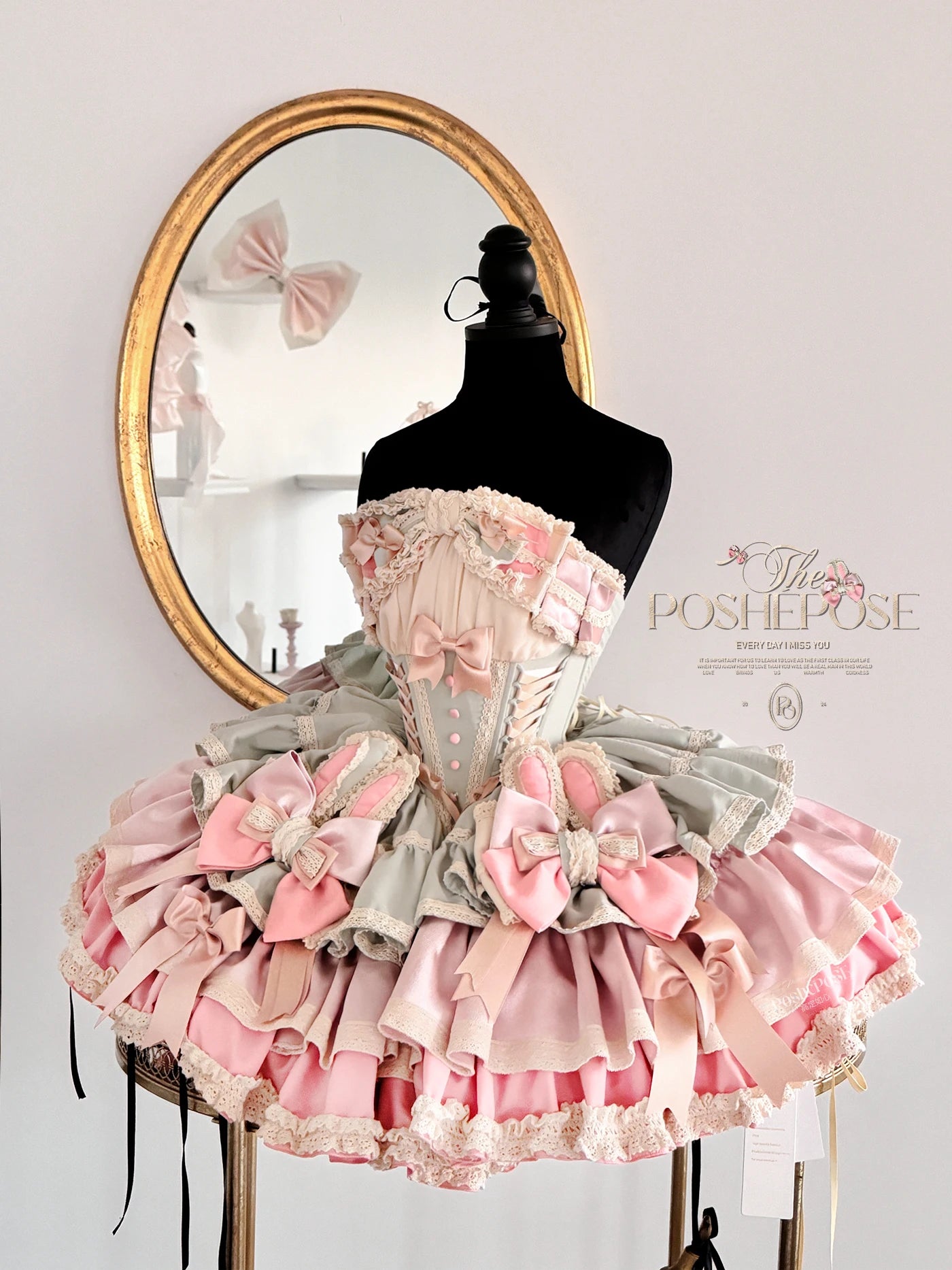 Heavy Industry Elegant Sexy Princess Birthday Dress 3D Big Bow Lace Edge Lace-up Slim Sweet Kawaii Lolita Ball Gown Dress Women