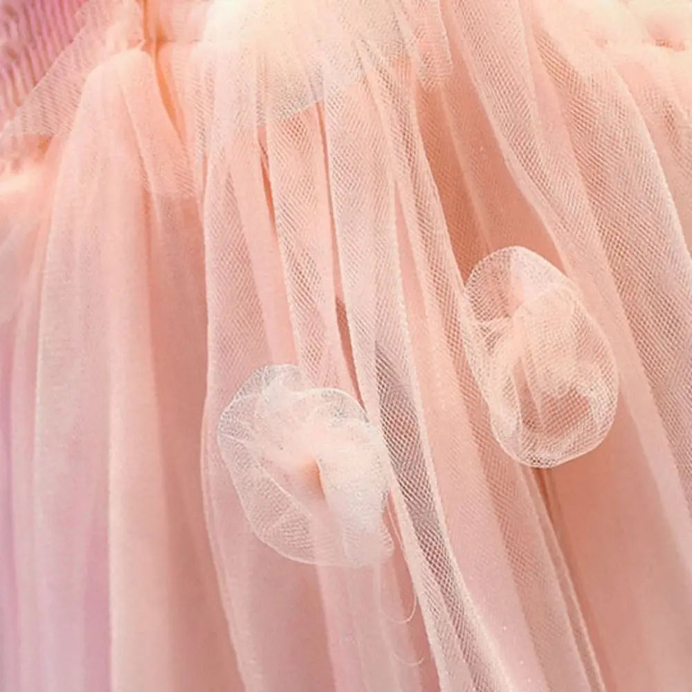 Fashion Lace-up Baby Girl Princess Dress Sleeveless Lace Baby Girl Bubble Dress Sweet Casual Butterfly Wing Pettiskirt Kids